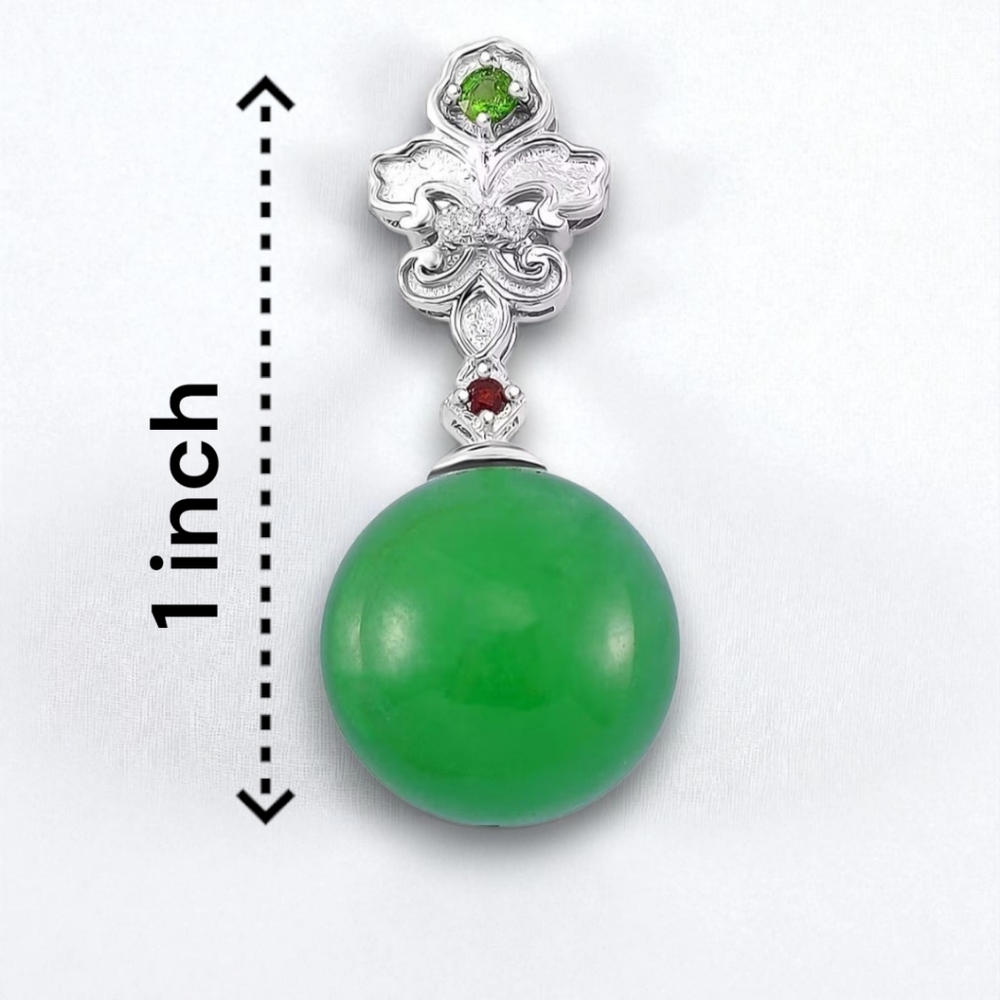 Green Jade Gemstone Fleur De Lis Earrings Sterling - Picture 5 of 5